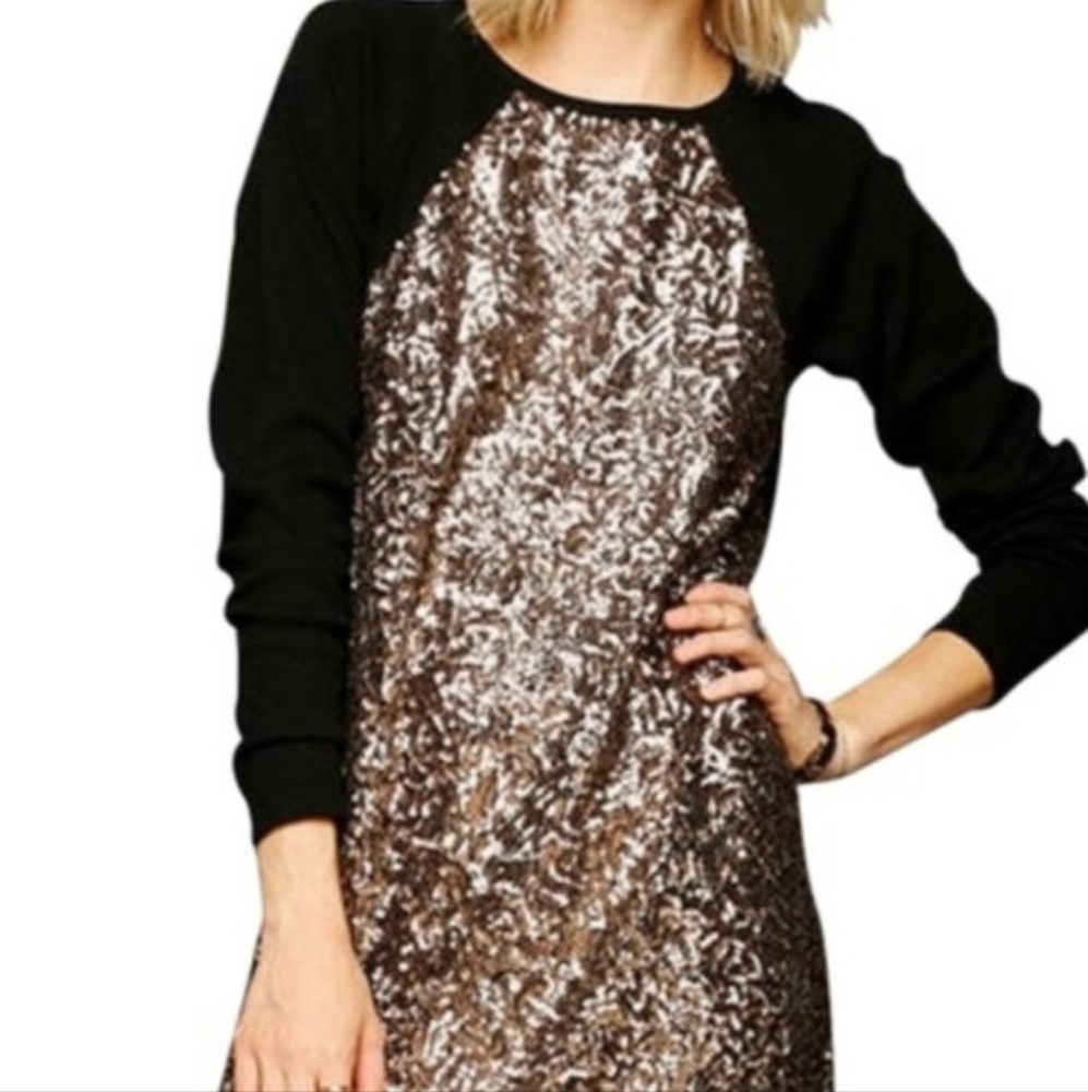 NWOT Some Days Lovin Black Corridor Knit Sequin Short Casual Dress
